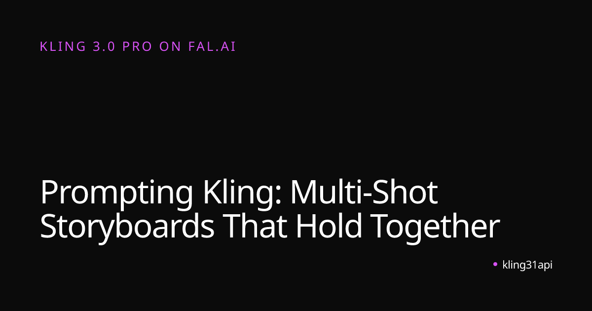 Prompting Kling: Multi-Shot Storyboards That Hold Together | kling31api ...